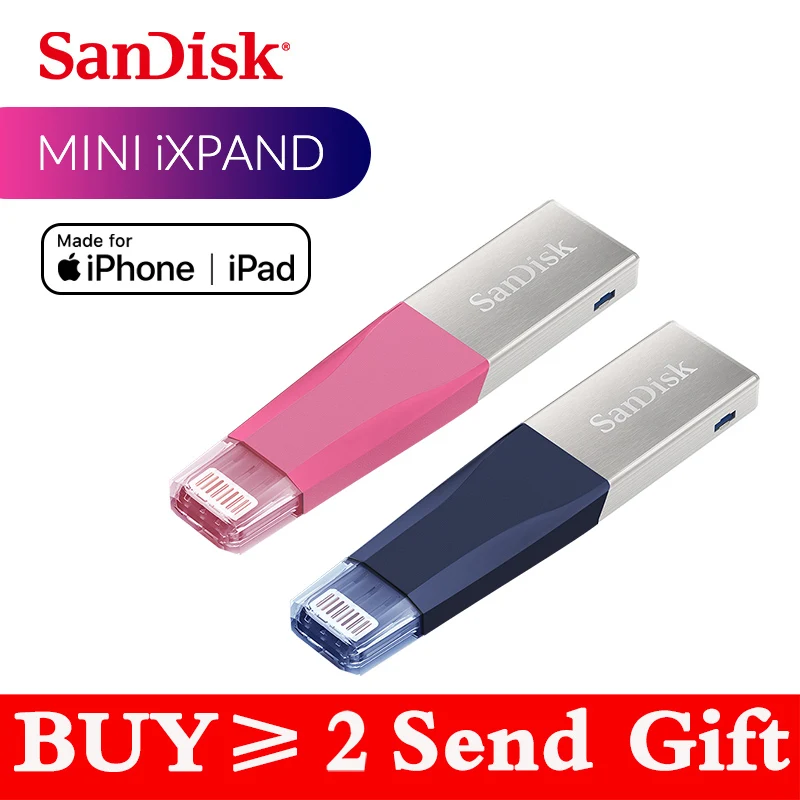 Флеш накопитель Sandisk iXPAND USB 3 0 OTG флеш 256 ГБ с разъемом Lightning на металлический 128 64 U