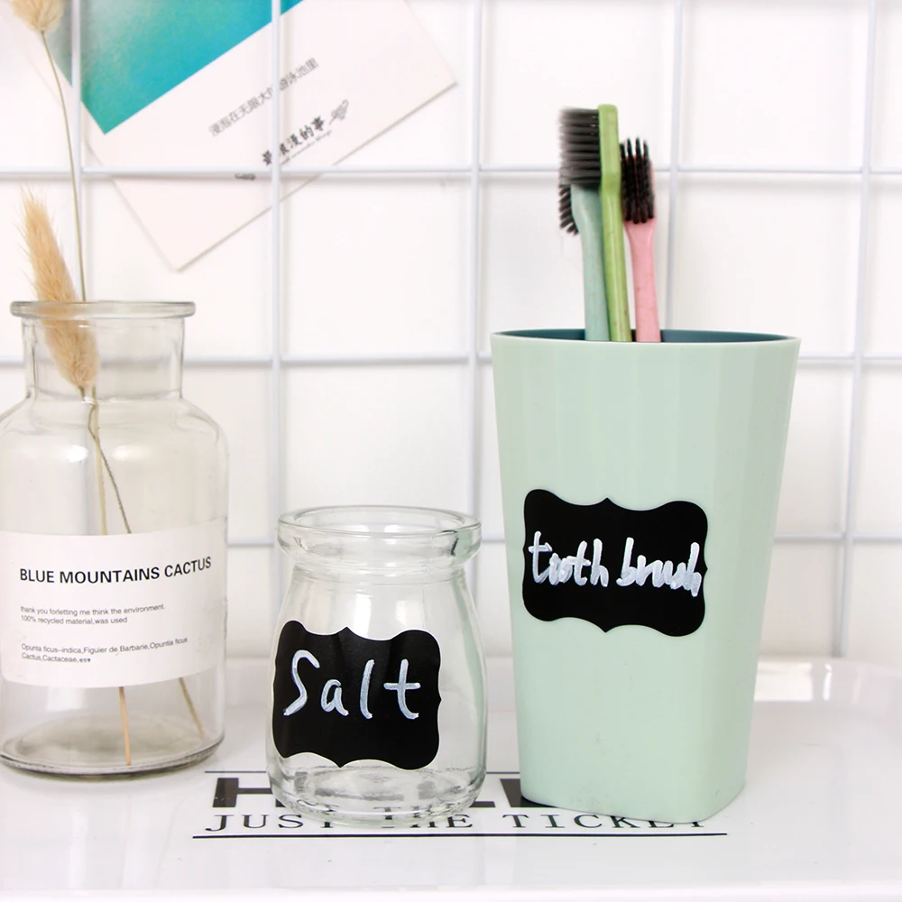 48 шт., водонепроницаемая наклейка для доски, этикетка, меловая доска, клейкие бирки, бутылка для банок, органайзер, ремесло, Кухонное украшение для дома с маркером