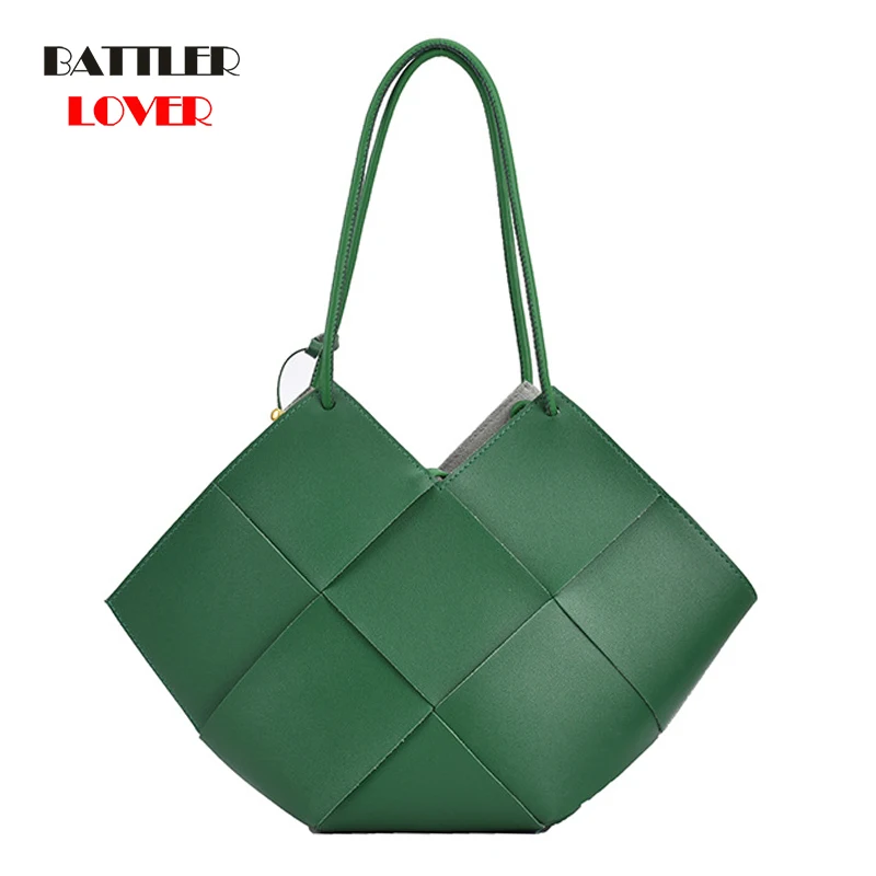 

New Trend Summer Daily Totes For Women 2021 Big Weave Handbags High Quality Stylish Shoulder Bag Female Fashion Composite Purses