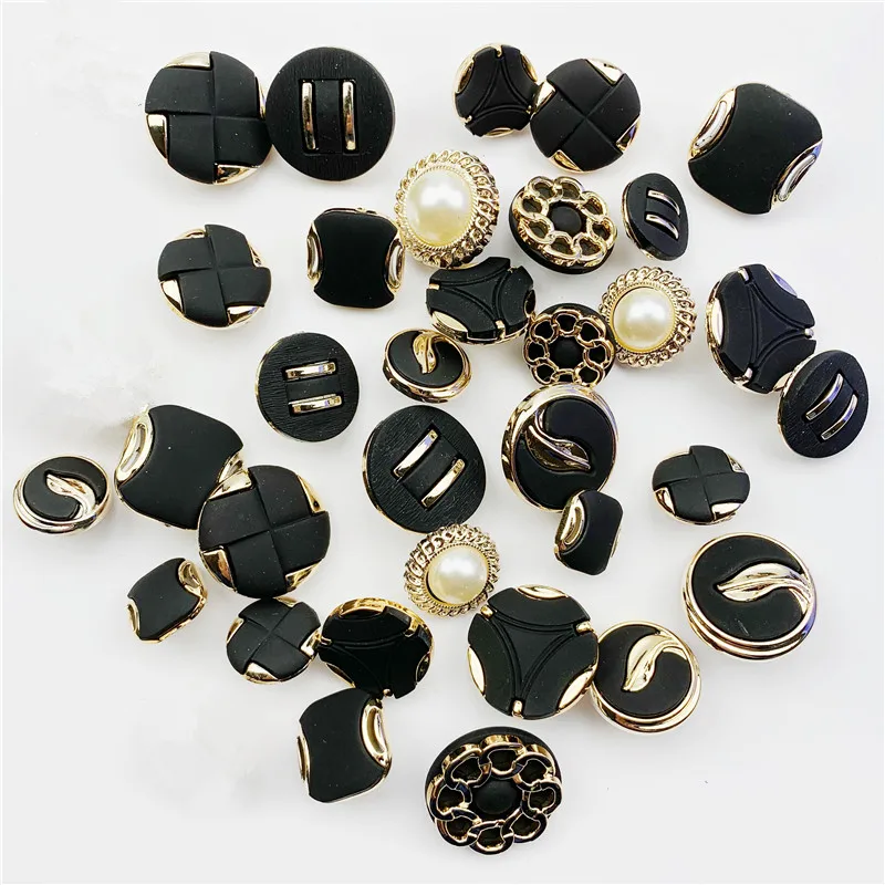 Модные черные пуговицы с хвостовиком для одежды круглые пластиковые сделай сам