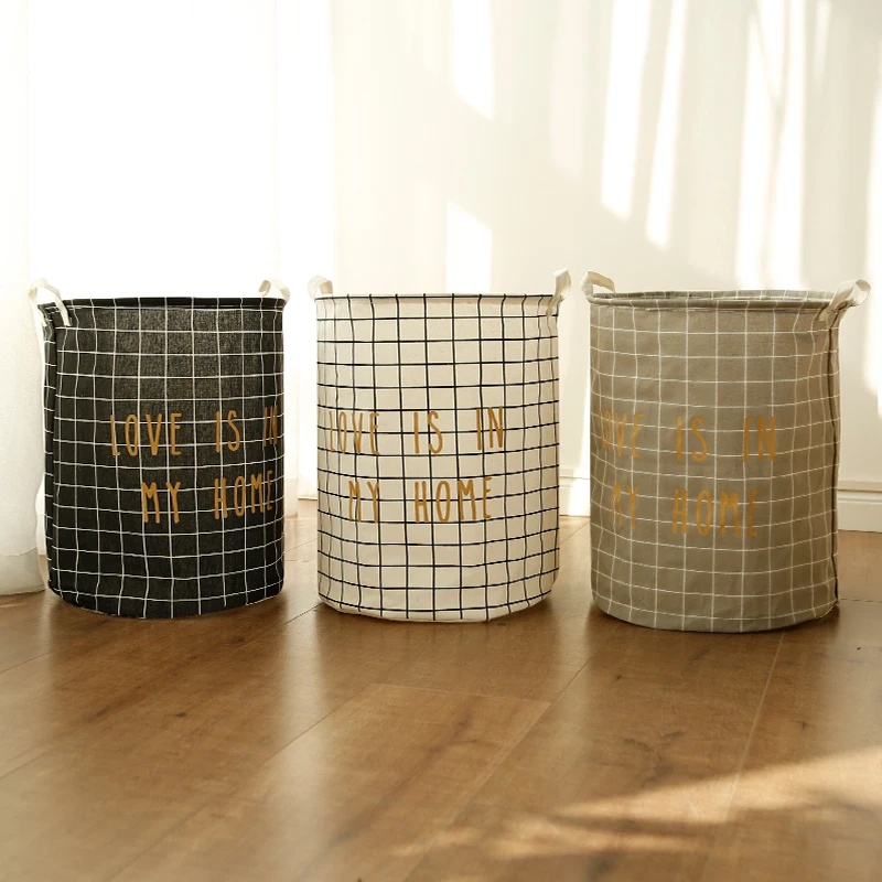 Корзина для грязного белья 45 х35 см из хлопка хранения игрушек | Дом и сад