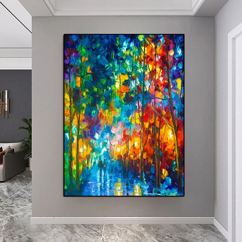 100% ручная роспись работа картина маслом современная красочная палитра ножей