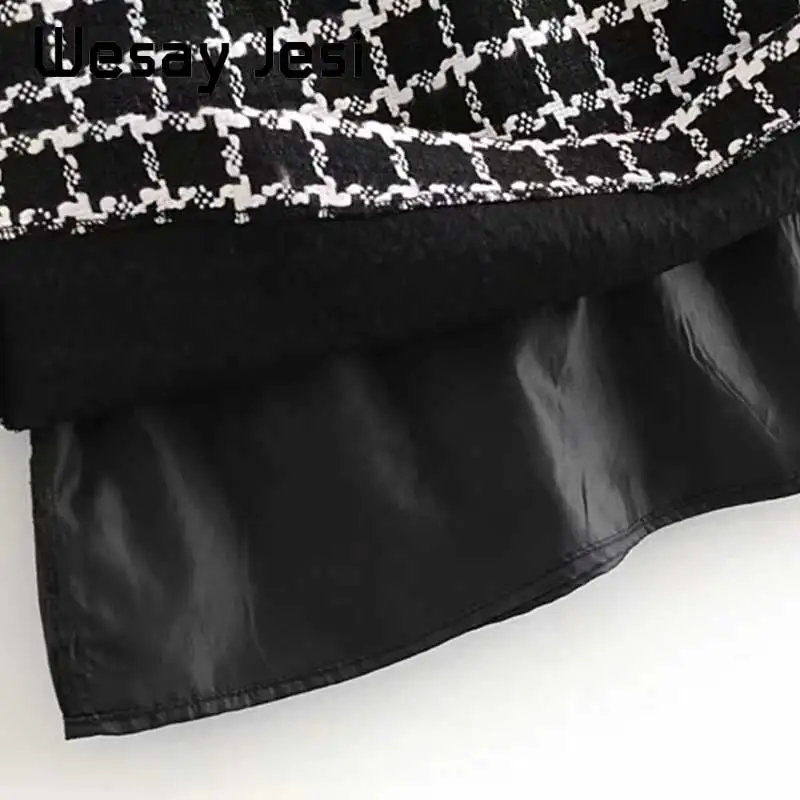 Женский Однобортный блейзер из мягкой ткани в клетку пальто верхняя одежда