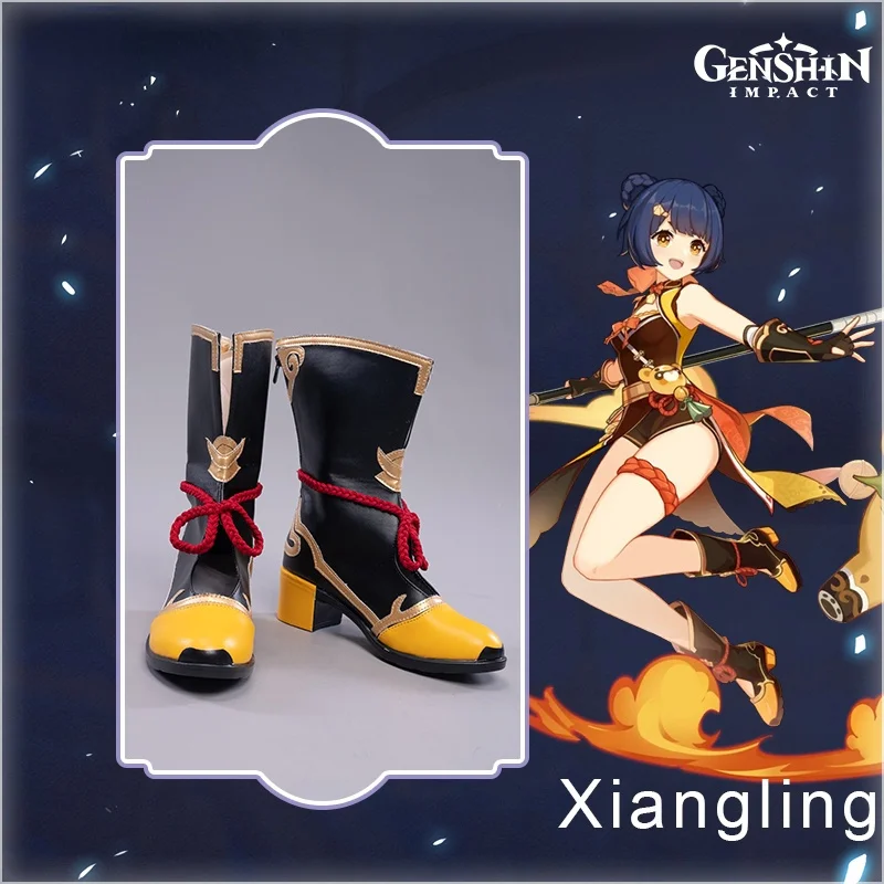 

Anime Game Genshin Impact Xiangling Exquisite Delicacy Cosplay Chef De Cuisine Cosplay Shoes Customize Cosplay Boots Christmas