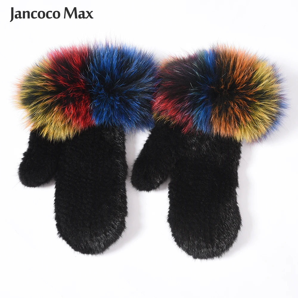 Новое поступление перчатки Jancoco Max из натурального меха норки зимние теплые