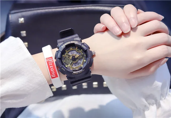 Женские цифровые часы светодиодный Электронные наручные часы Relogio Feminino цифровые водонепроницаемые спортивные часы Relojes De Mujer - Цвет: B3