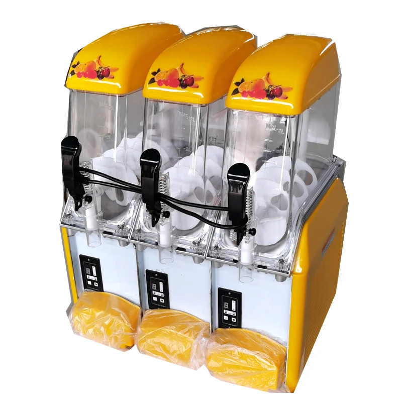

110V 220V снегоплавильная машина Три бака слякоть диспенсер для охлажденных напитков для приготовления смузи гранита машина песка автомат для ...