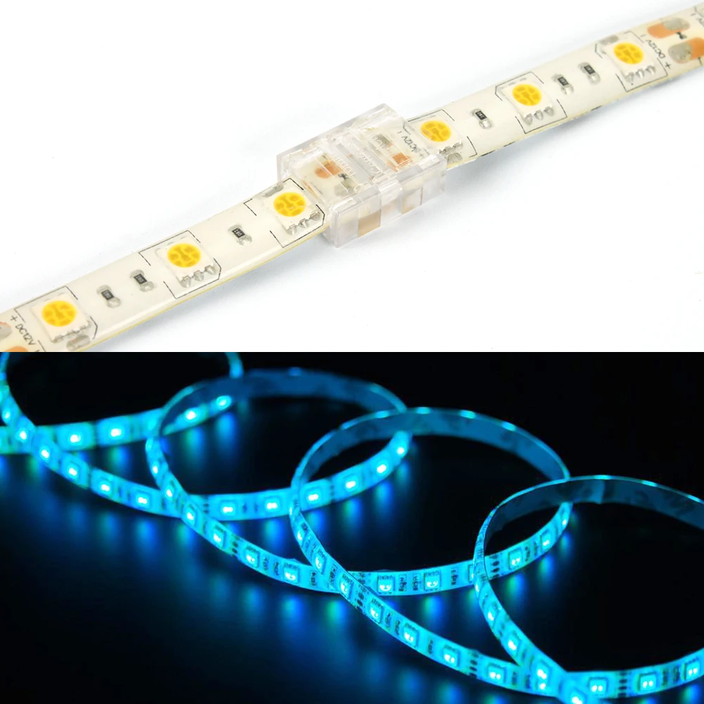 

5pcs LED Strip Connector 8mm 2pin Connector Strip to Stip For RGB 2835 3528 5050 LED Strip Light Wire Terminal Splice Connector