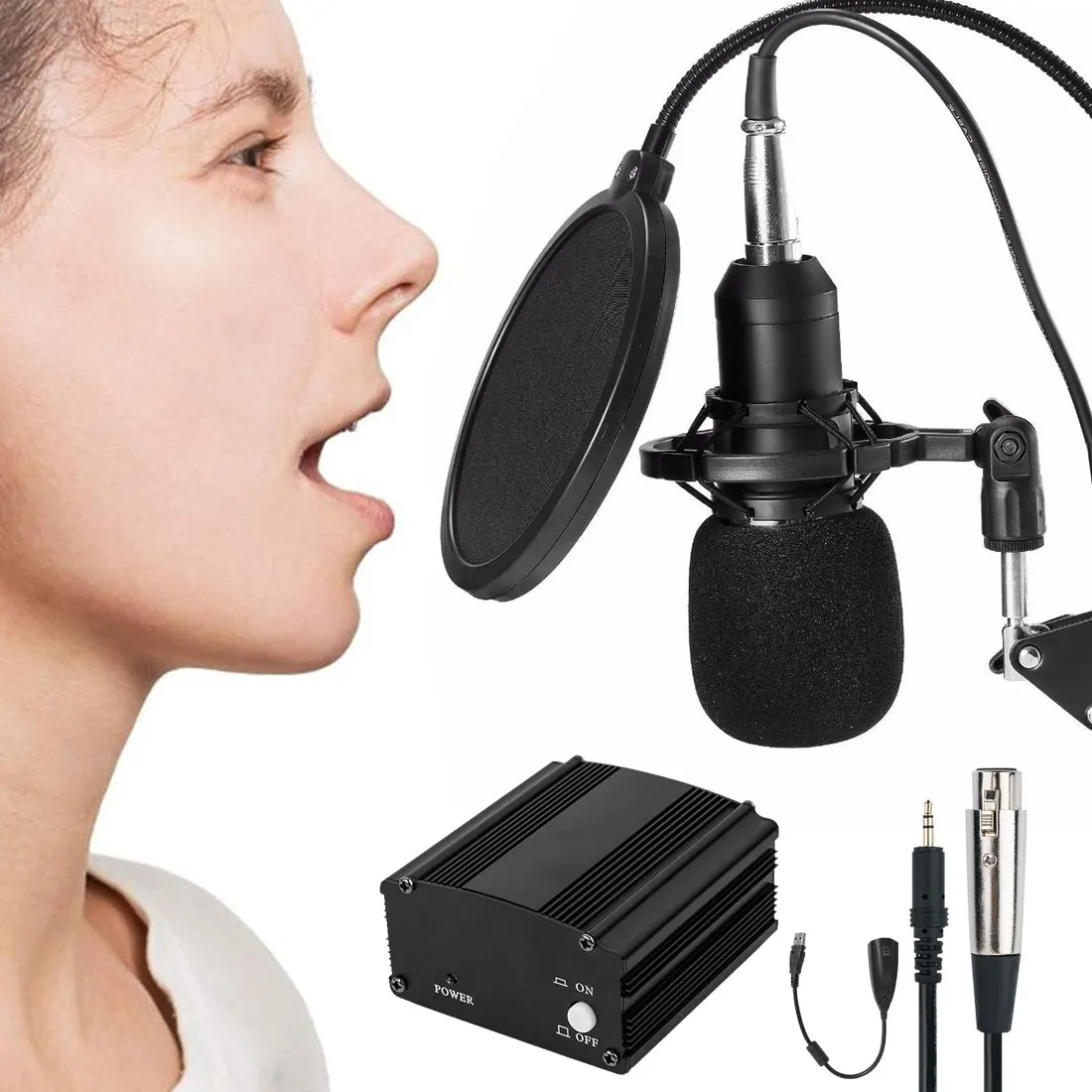 

Конденсаторный микрофон BM 800, профессиональный микрофон для записи, микрофон для караоке для ПК, Студийный микрофон для записи со звуковой к...