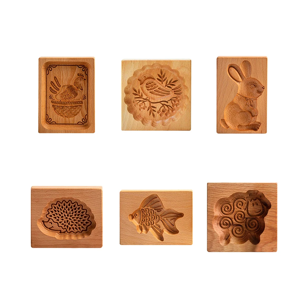 

Wooden 3D Animal Shape Cookie Cutter Mold Press Cake Embossing Baking Tools Gingerbread Stamp Baking Kitchen Bakery Gadgets