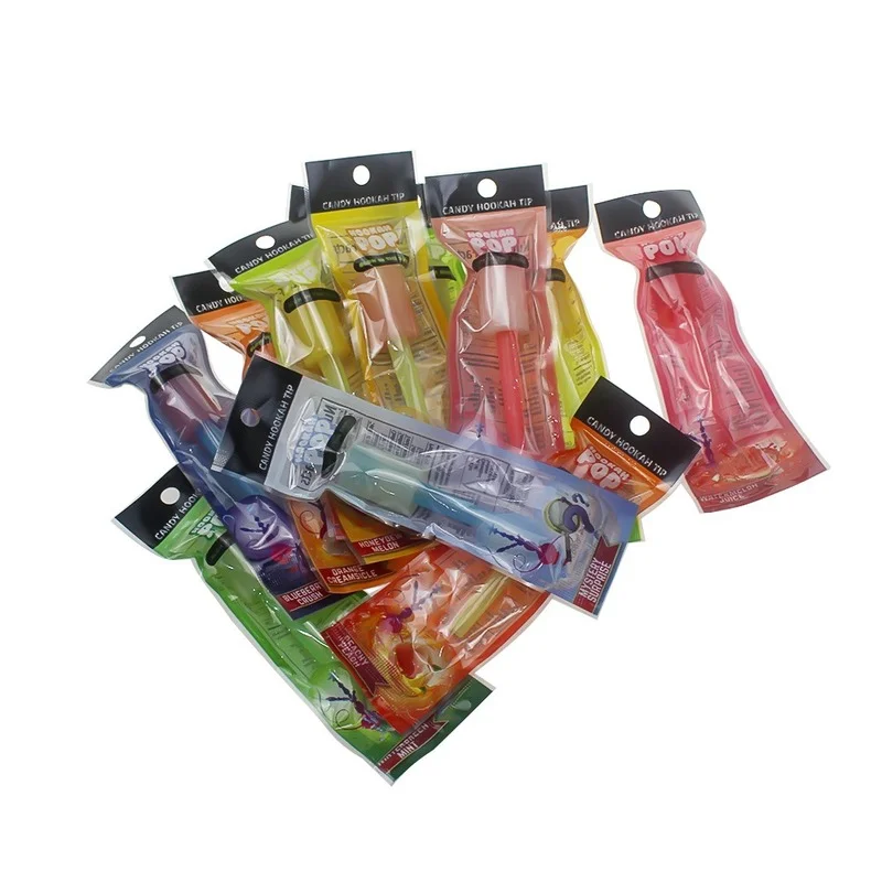 60Pcs/lot Hookah Candy Tips Popular Various Fruit Shisha Flavors Disposable Mouthpieces Plastic Arab Handle Glow In The Dark enlarge