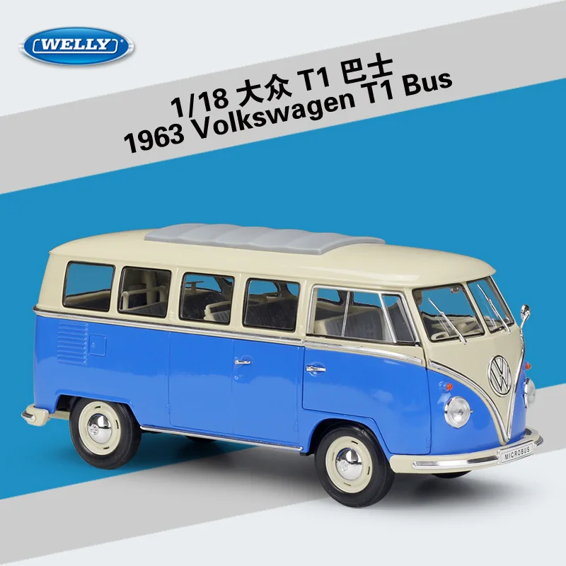 Welly GTA1: 18 Volkswagen T1 автобус фургон классическая модель автомобиля из сплава