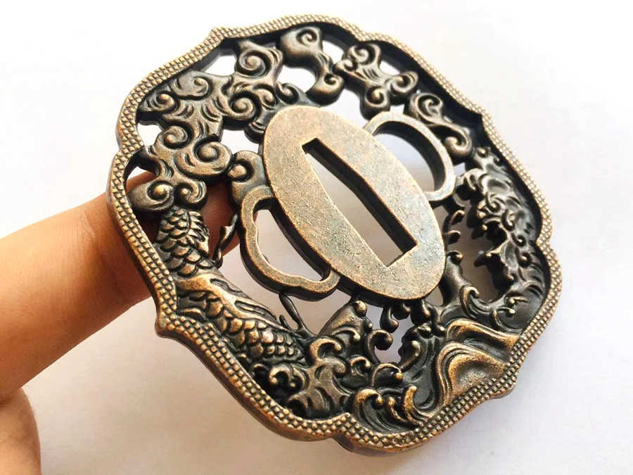 Волновая тема Сплав Tsuba для японского самурайского меча катана Wakizashi фитинг|handguard|