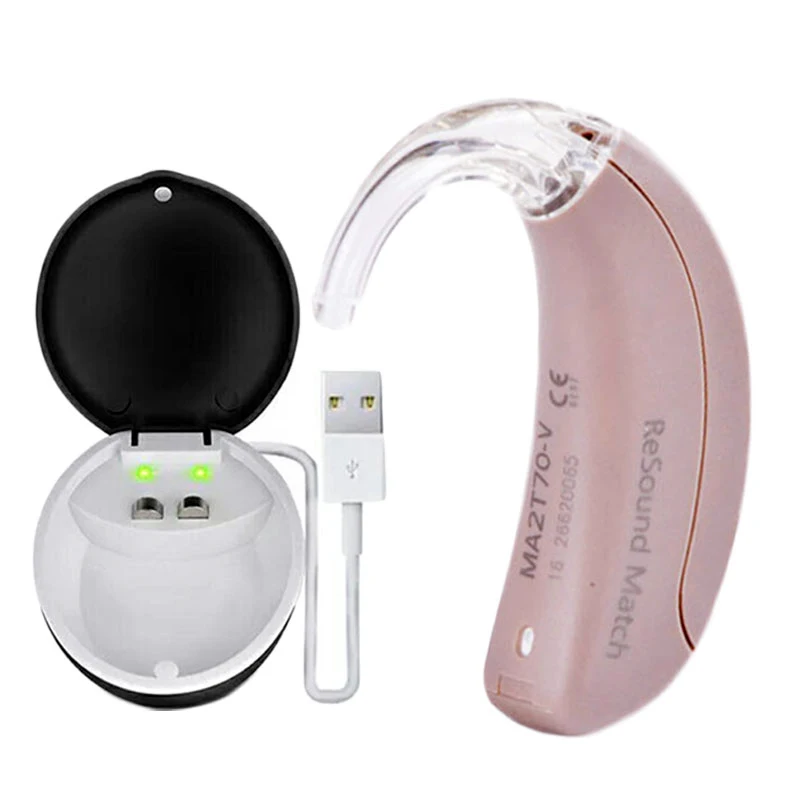 GN ReSound BTE слуховой аппарат, слуховые аппараты, подходящие MA2T70-V для пожилых людей, шумоподавление, цифровой беспроводной слуховой аппарат - Цвет: MA2T70-V w Charger
