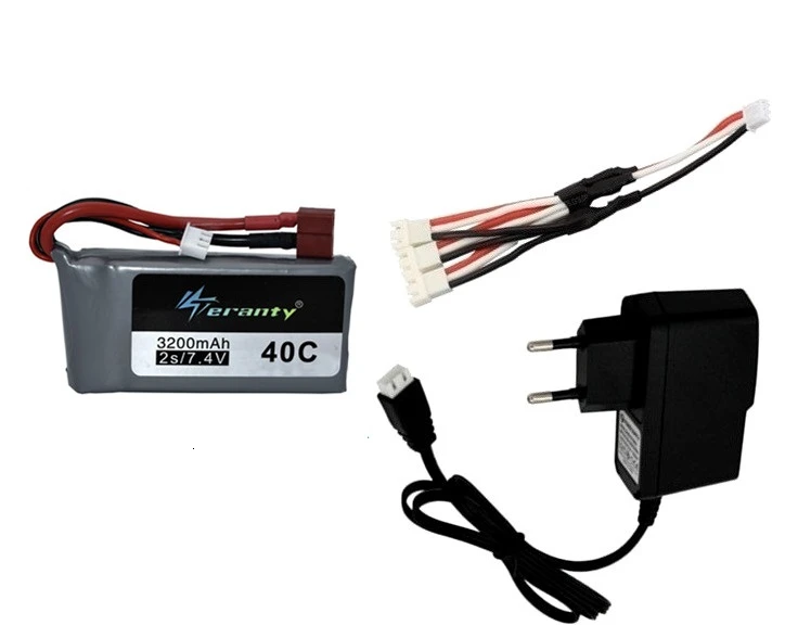 Обновление 3200mah 40C для Wltoys 12428 12423 RC четырехколесный внедорожный автомобиль 2s 7,4 v Lipo аккумулятор Feiyue 03 Q39 RC гоночный автомобиль - Цвет: Белый