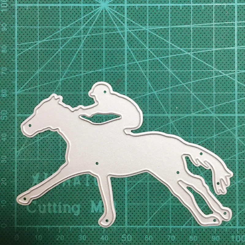 Metal dies Man Riding Horse Cutting Dies Stencils For DIY Scrapbooking Craft Paper Card Making Embossing Cuts New 2021 | Дом и сад
