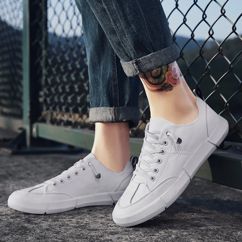 Мокасины мужские кожаные винтажные лоферы без застежки плоская подошва деловая