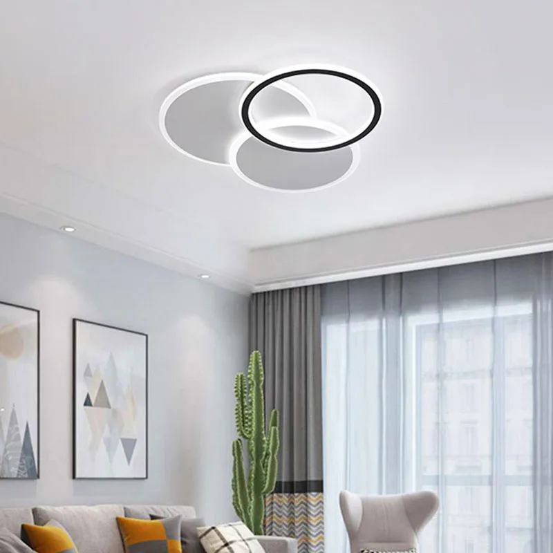 

Minimalist Modern LED Black White Ceiling Chandelier for Bedroom Entrace Hall Restaurant Corridor Home Indoor Light Fixture