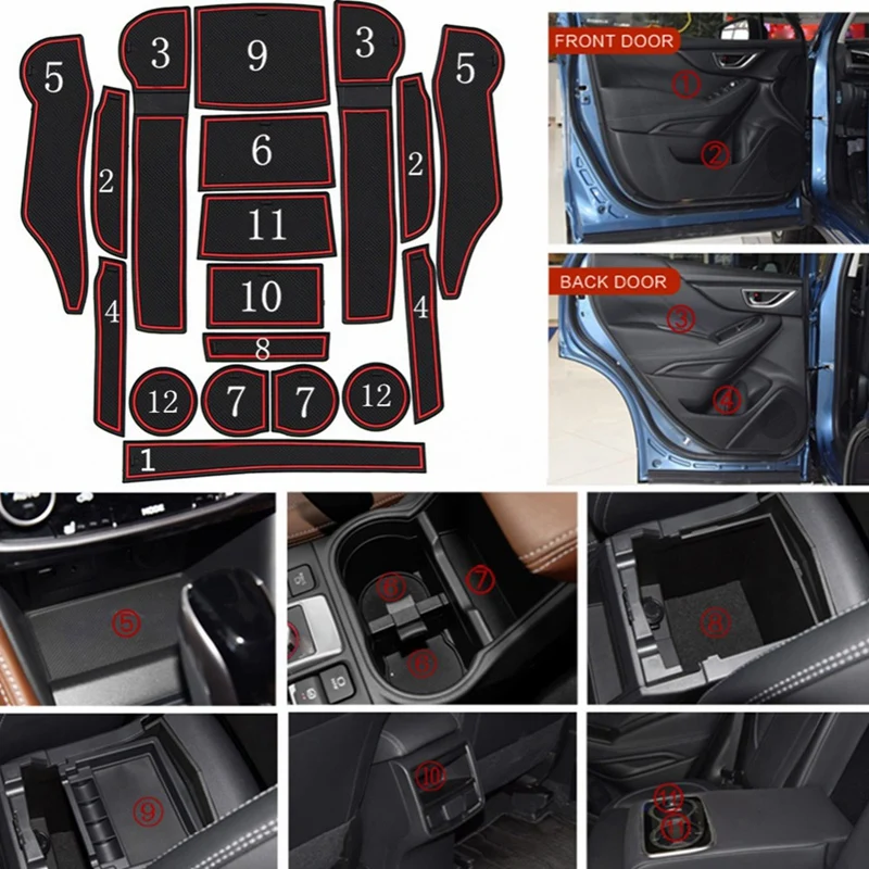 18 шт. автомобильный передний и задний слот коврик для двери подстаканник коврики