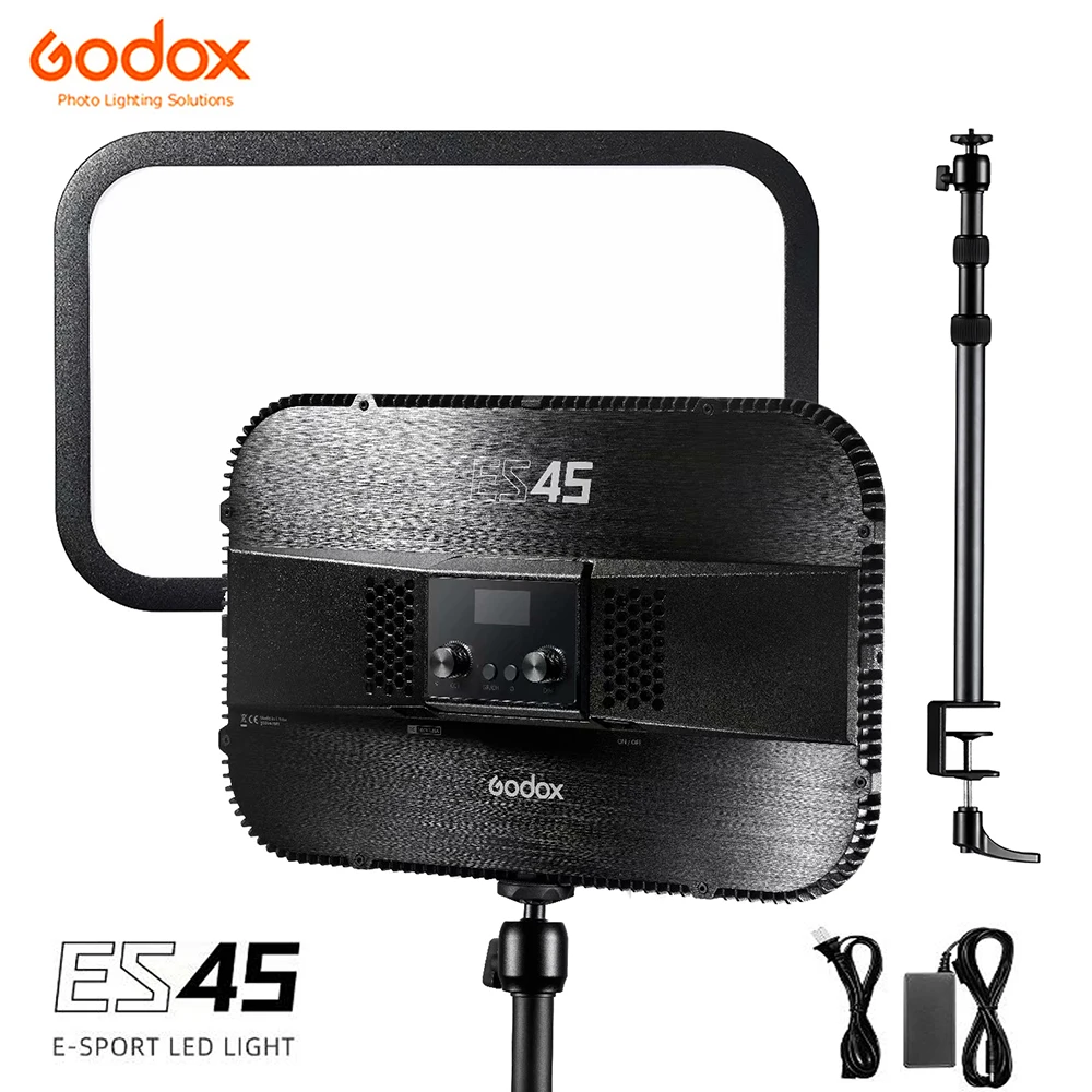 Светодиодный светильник Godox ES45 для киберспорта + монтажный стержень 2800-5600K лампа 2
