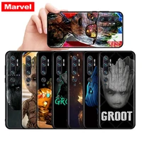silicone black cover marvel groot for xiaomi mi 11i 11 10i 10t 10 9 9t 9 8 note 10 lite pro ultra 5g phone case