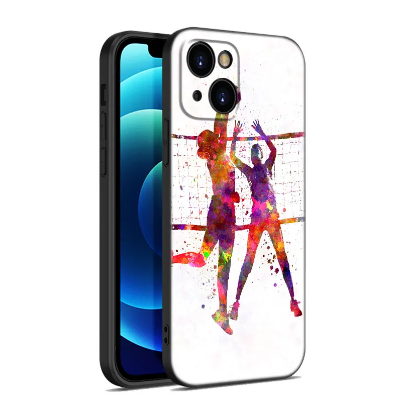 Чехол для телефона Volleyball Sport для Apple iPhone 13 12 Mini 11 Pro XS Max XR X 8 7 6S 6 Plus 5S 5 SE 2020, мягкий чёрный чехол из TPU.