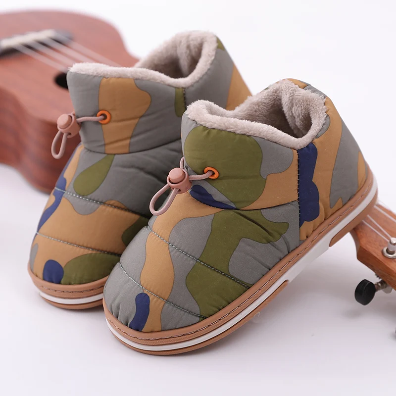 Детские хлопковые ботинки плюшевые ботильоны детские зимние с высоким берцем