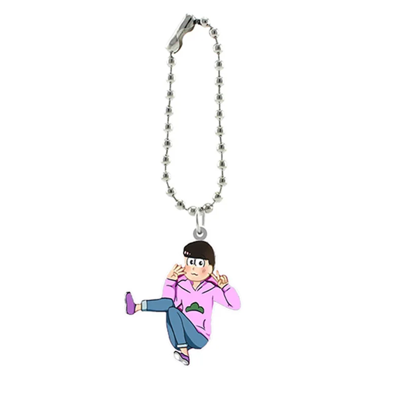 Мультяшные брелоки Osomatsu-san из смолы ручной работы ПВХ короткая цепочка с бусинами