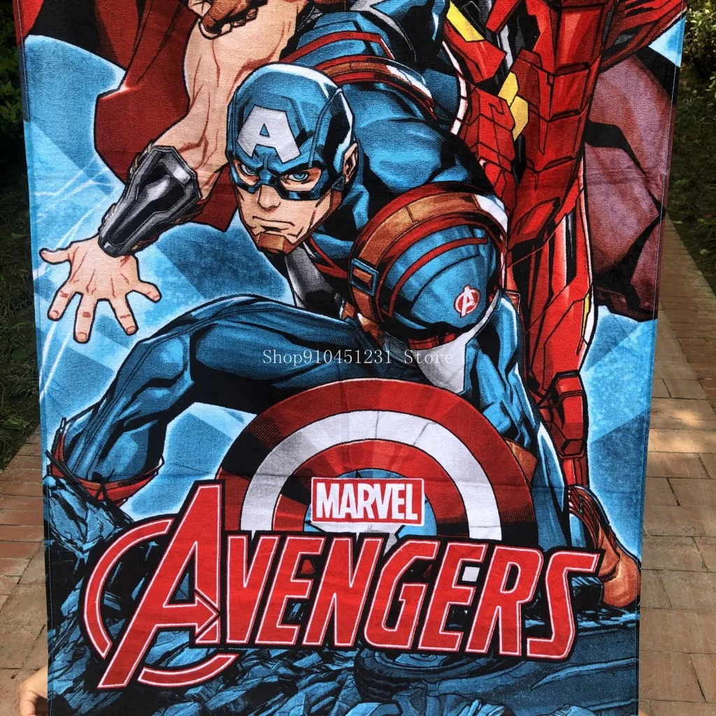 Банное полотенце с героями Диснея мягкое абсорбирующее одеяло супергероями