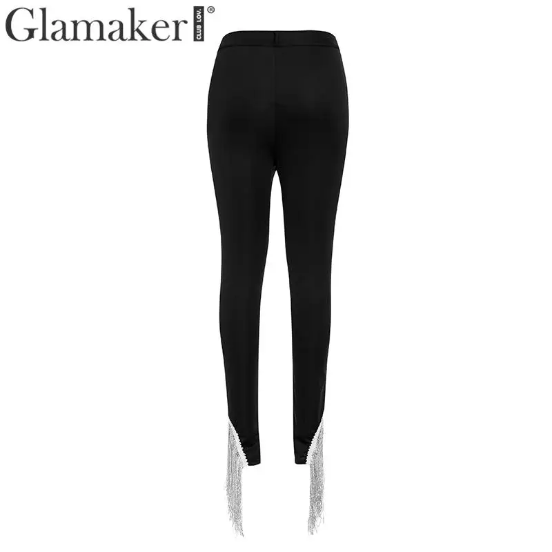 Glamaker/женские брюки с кисточками в стиле пэчворк уличная мода элегантные вечерние