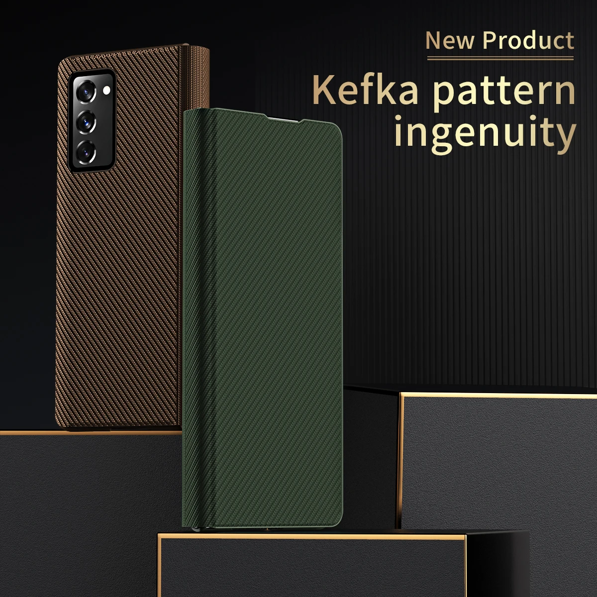 

Luxur Magnetic PU Leather + PC Case Stand Cover For Samsung Galaxy Z Fold2 5G New Phone Back Skin Shell