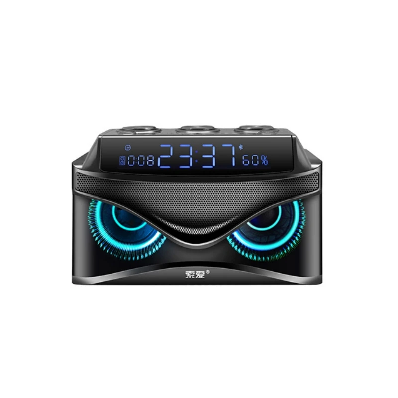 

Bluetooth-Колонка SOAIY с сабвуфером, крутой дизайн совы, Беспроводная колонка, компьютерная колонка, поддержка светодиодный-дисплея, будильника, ...