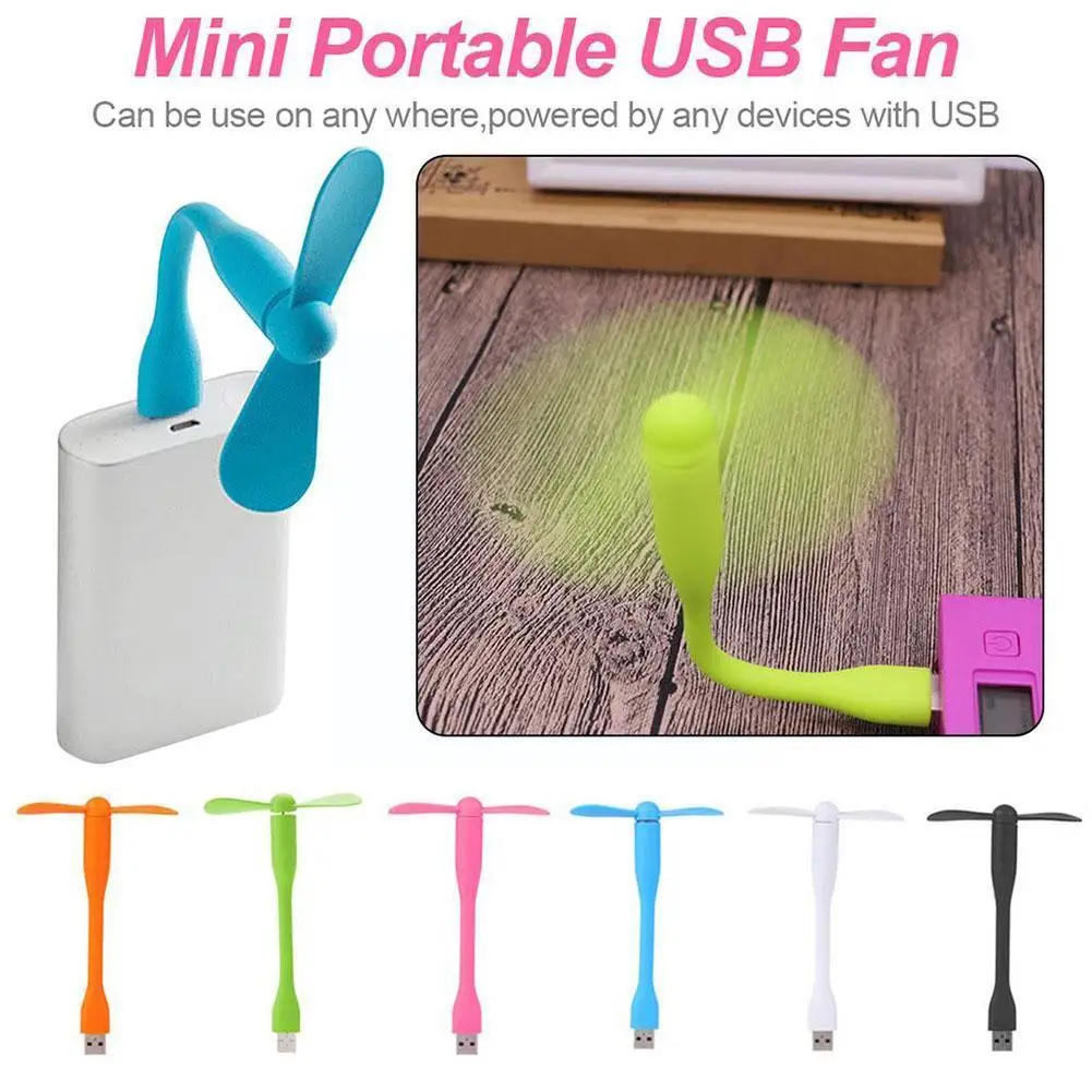 

2 In 1 Portable Flexible USB Mini Fan Bendable Removable For PC LED Powerbank Tablet USB Lamp Laptop Light Gadgets OTG I2J2