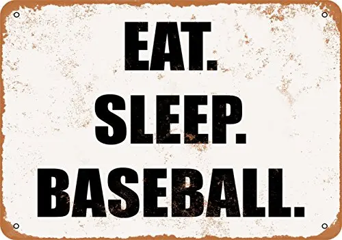 

Metal Sign - EAT. Sleep. Baseball. - Vintage Look Wall Decor for Cafe beer Bar Decoration Crafts