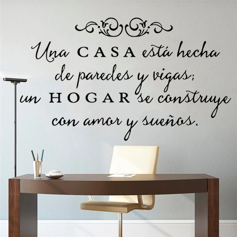 

Spanish Quote Una Casa Wall Decals Removable Wall Art Home Decor For Living Room House Decoration Vinyl Wall Stickers RU185