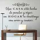 Цитаты на испанском Una Casa настенные наклейки, съемное настенное искусство, домашний декор для гостиной, украшение дома, виниловые наклейки на стену RU185