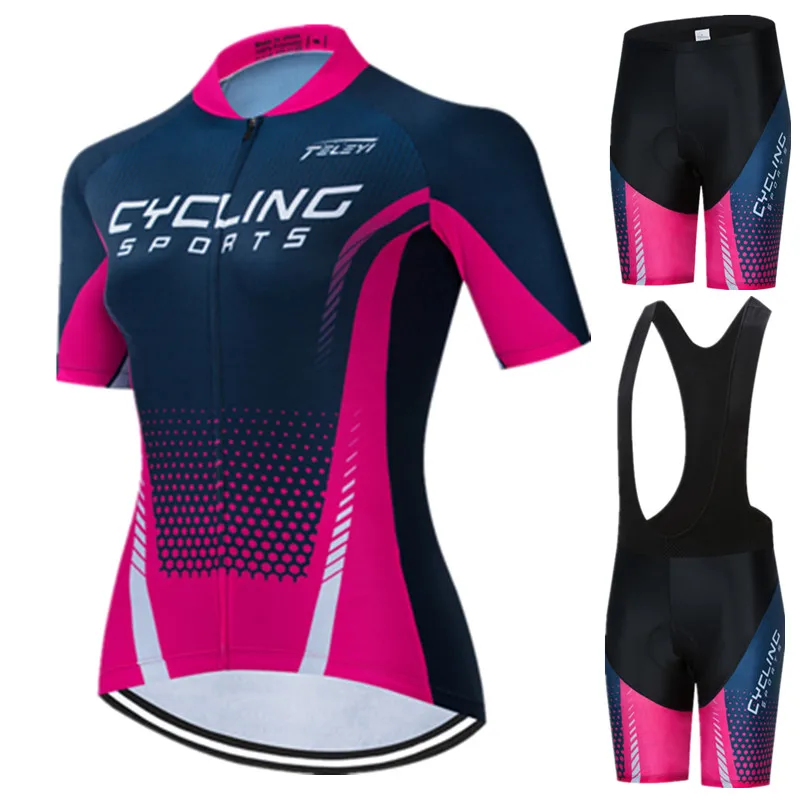 Teleyi Женский комплект для велоспорта велосипедная форма летний шоссейный