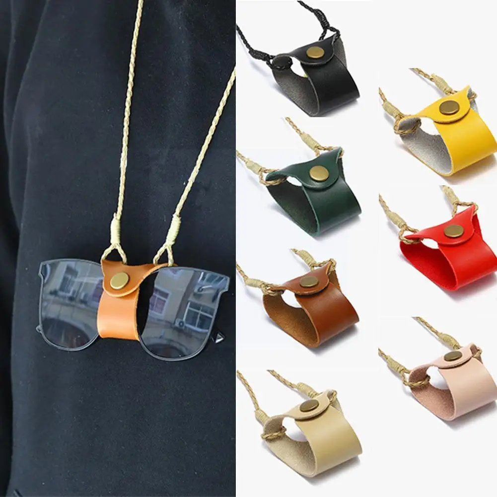 

Fashion Leather Sunglasses Chain Lanyard Bag Anti-lost Button Strap Case Eyeglasses Color Hanging Case Glasses Neck Mini L5L6