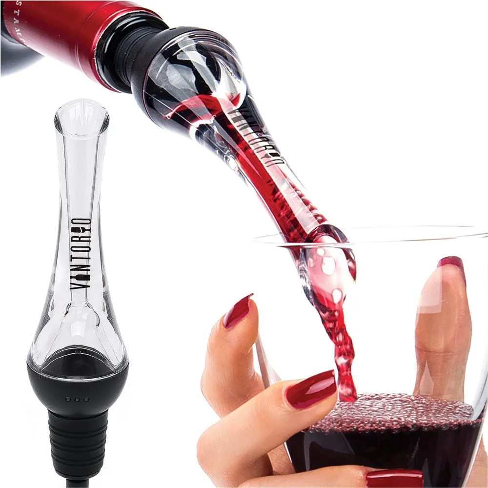 

1pc Wine Aerator Pourer Black Premium Aerating Acrylic Pourer Decanter Spout drink Wine liquor Pourer with Box Wine Aerator