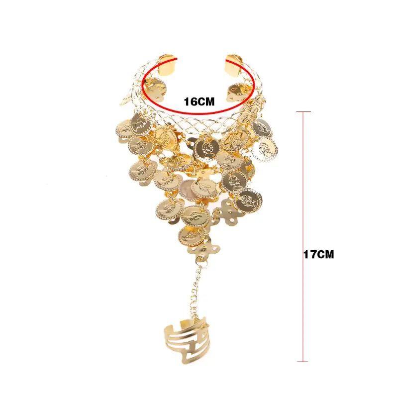 Новинка Золотое кольцо с монетами для танца живота 2 шт. браслет танцевальный