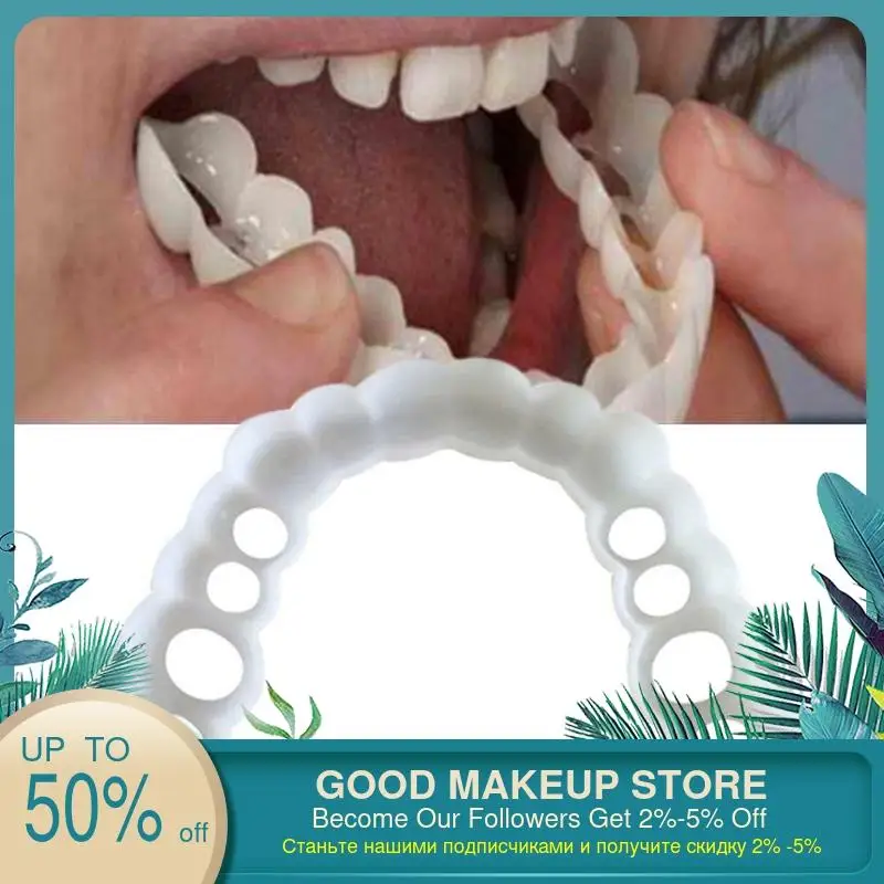 Накладные верхние зубы 2 шт. отбеливающие зубные протезы для улыбки мгновенные и