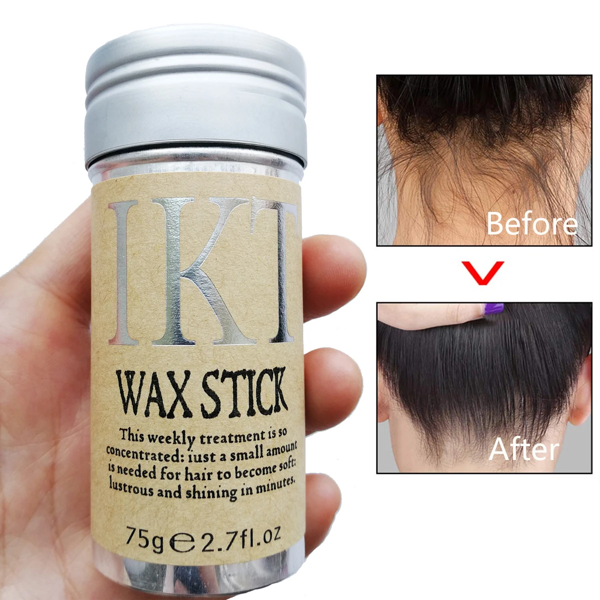 

1PCS Hair Wax Stick For Human Wigs Edge Control Slick Stick Bulk Fly Away Edge Hair Frizz Unisex Pomade Non-Greasy Styling Wax