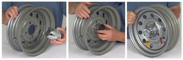CF Performance 4er/2er-Set 81mm/3,19 Zoll Edelstahl Durchsteck-Radnabenkappen Anhängernabenkappen für Felgen LKW Auto – Detail 16