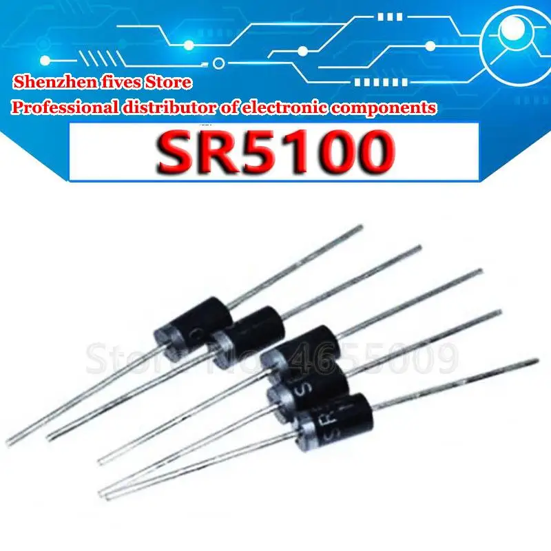 10 шт./лот SR5100 SB5100 5A 100V DO-27 в наличии | Электронные компоненты и принадлежности