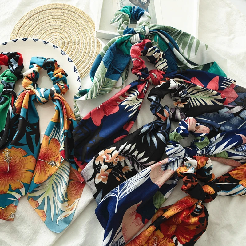 Повязка на голову в цветочек boho scrunchie pack повязка дизайнерский женский аксессуар