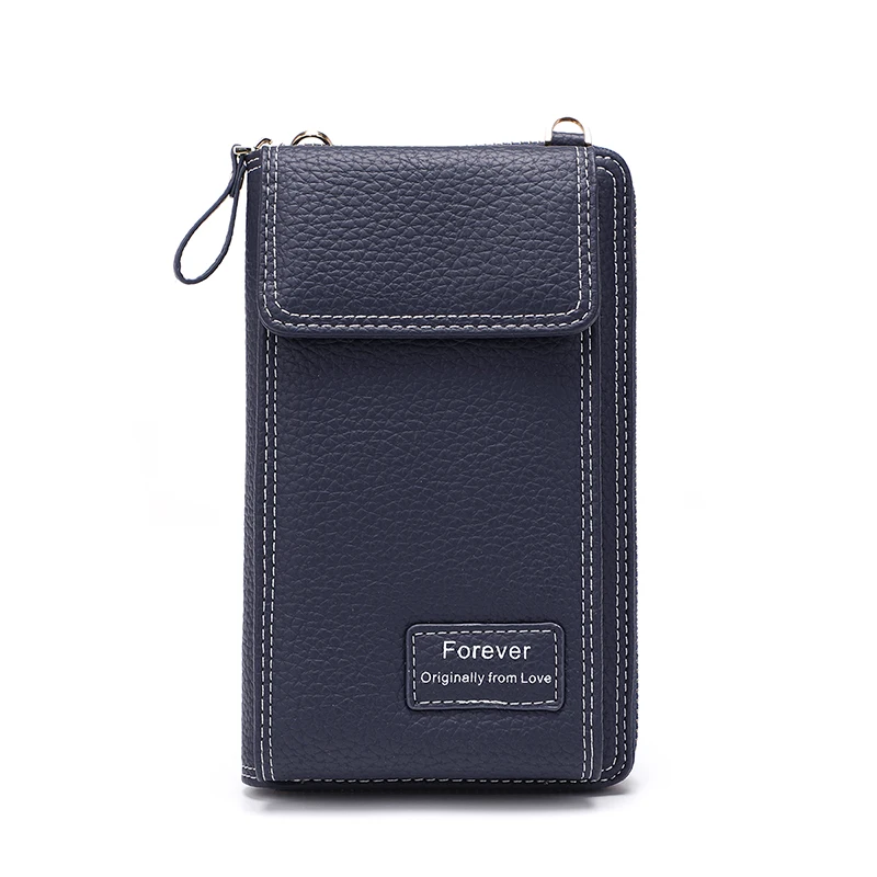 B-dark blue Многофункциональный Женский кошелек чехол для телефона универсальный портативный маленький кошелек для мелочи посылка - Цвет: B-dark blue