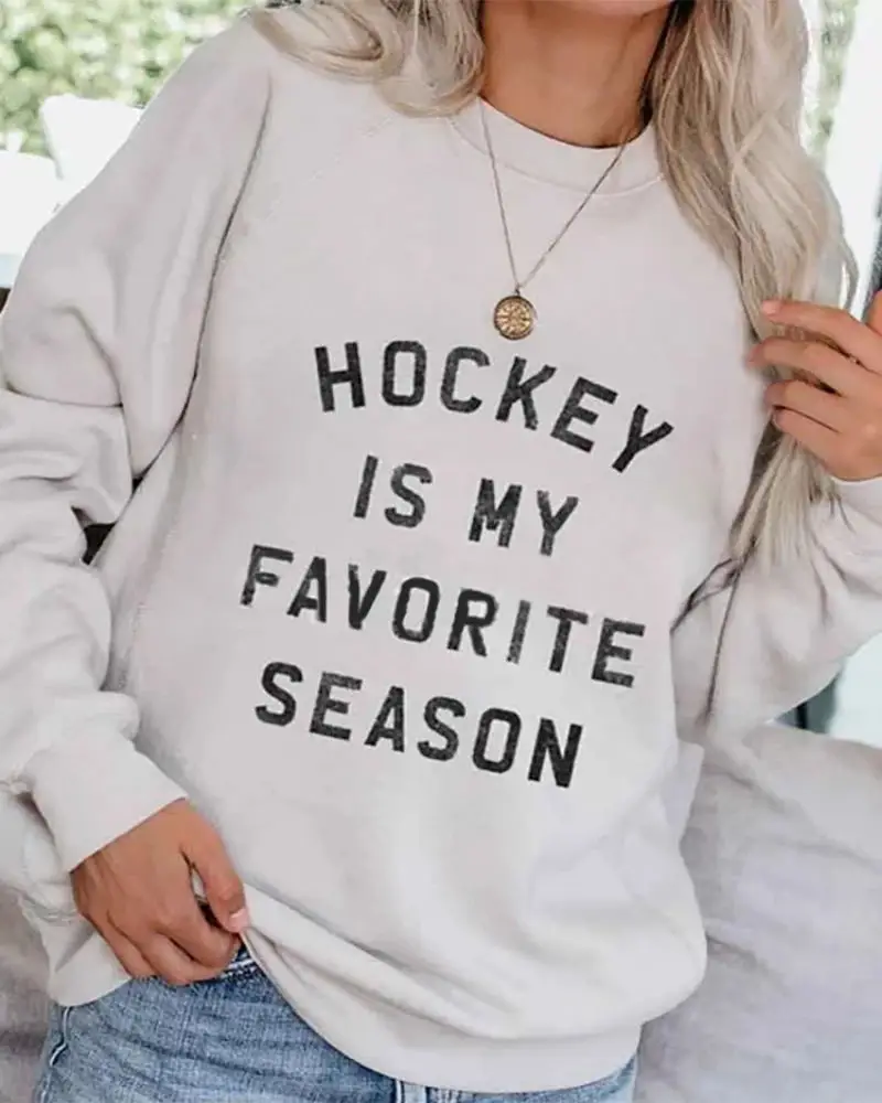 Хоккей мой любимый сезон арт Толстовка графическая забавная Цитата хипстерский