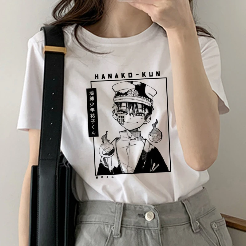 Футболка женская оверсайз с милым рисунком уличная одежда в стиле Ханако Кун