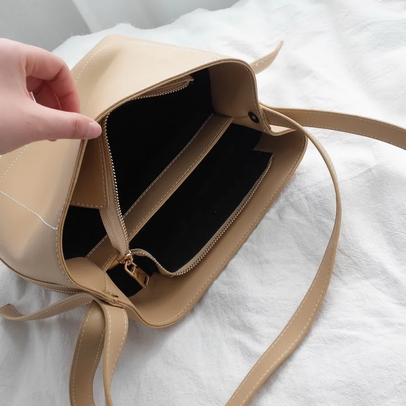 Новое поступление 2021 Женская винтажная сумка мешок через плечо из искусственной