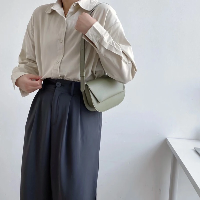 

Women Solid Color Saddle Bags Ladies Crossbody Bag Designer High Quality PU Leather Female Shoulder Bags Purses and Handbags